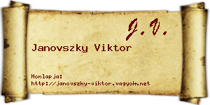 Janovszky Viktor névjegykártya